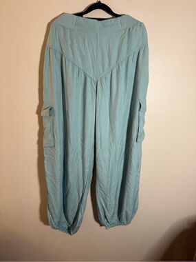 FP Movement by Free People Light Blue Wide-Leg Cargo Jumpsuit Pants